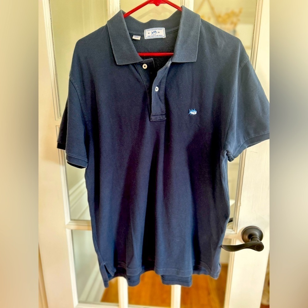 Southern Tide Men’s Medium The Skipjack Polo Shirt Navy Blue Short Sleeve Casual
